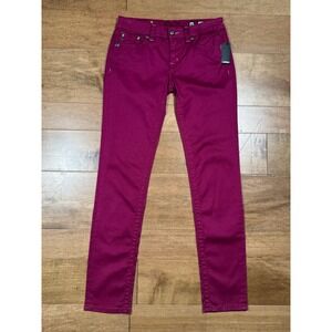 Miss Me Embroidered Angel Wing Skinny Jeans Raspberry Y2K JP561653 Womens 30 NWT